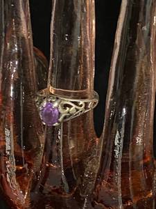 Filigree Sterling SIlver and Amethyst Ring