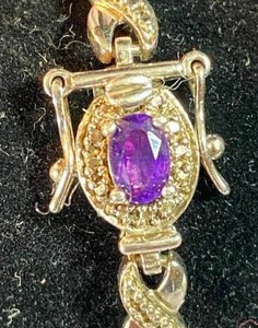 Sterling Silver and Amethyst Bracelet