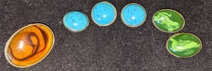 Antique Brown Jasper, Turquoise, & Malachite Removable Buttons