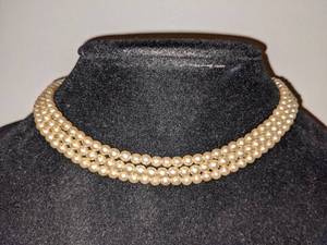 Pair of Victorian Triple Strand Pearl Choker Necklaces