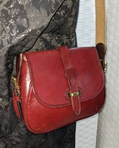 Rare Vintage Dooney & Bourke All Weather Leather Over-Under Saddlebag Purse NICE