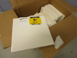 lot 215 image: WHITE FIELD GLOSS TILES, 6 X 6