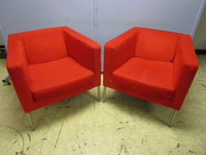 lot 231 image: IKEA KLAPPSTA ARMCHAIRS W REMOVABLEWASHABLE COVERS
