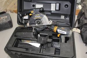 lot 87 image: Lot of (2) Panasonic 15.6V Cordless Power Tools  with Metal Cutter EYE3530, Drill EY6432, Batteries, Charger, Plastic Case