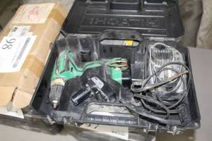 lot 100 image: Hitachi DS10DFL2 17V Cordless Driver Drill  with Batteries (x2), Charger, Plastic Case