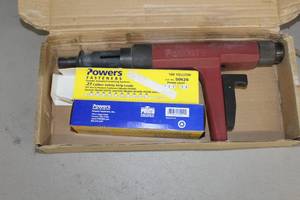 lot 98 image: Powers Powder Actuated Fastener  with .27 Caliber Safety Strip Loads