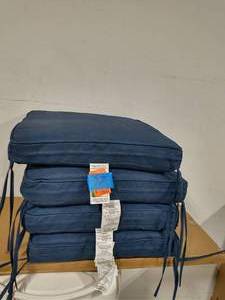 Arden 21 x 21 Sapphire Leala Texture Square Outdoor Seat Cushion (4-Pack)