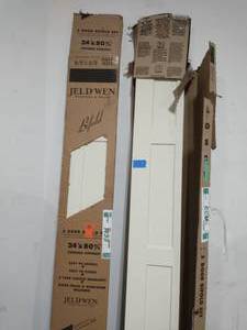 2 JEN-WELDEN 24 in. x 96 in. Birkdale Primed Smooth Hollow Core Molded Composite Interior Closet Bi-fold Door