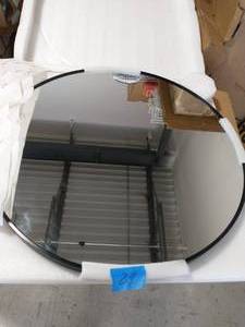 Medium Round Black Hooks Modern Mirror (31.5 in. H x 31.5 in. W)