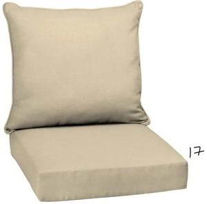ARDEN SELECTIONS 25 in. x 22.5 in. New Tan Leala Texture 2-Piece Deep Seating Outdoor Lounge Chair Cushion