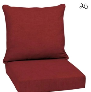 ARDEN SELECTIONS 25 in. x 22.5 in. Ruby Leala Texture 2-Piece Deep Seating Outdoor Lounge Chair Cushion
