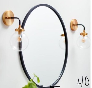 BETTER BEVEL 30 in. W x 30 in. H Rubber Framed Round  Mirror in Black