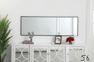 Large Rectangle Black Modern Mirror (60 in. H x 20 in. W)