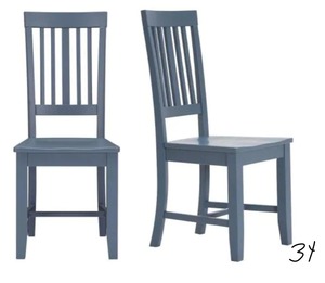 STYLEWELL Scottsbury Steel Blue Wood Dining Chair with Slat Back (Set of 2) (16.7 in. W x 38.7 in. H)