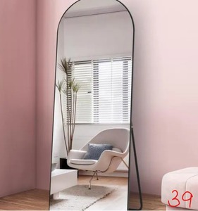 PEXFIX 65 in. x 22 in. Modern Arched Shape Framed Black Standing Mirror Full Length Floor Mirror