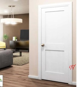 EIGHTDOORS 24 in. x 80 in. x 1-38 in. Shaker White Primed 2-Panel Solid Core Wood Interior Slab Door
