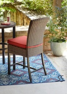 HAMPTON BAY Harper Creek 2-Piece Brown Steel Outdoor Patio Bar Height chairs