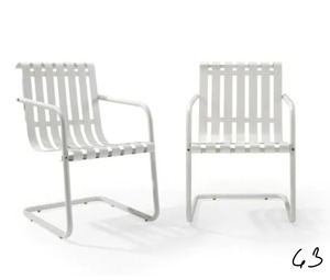Gracie White Metal Outdoor Chair (Set of 2)