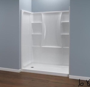 DELTA Classic 400 32 in. x 60 in. x 72 in. Shower Kit with Left Hand Drain in White