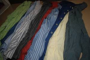 lot 49 image: 10 mens large button up shirts...