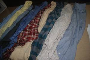 lot 50 image: 10 mens large button up shirts...