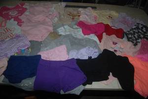 lot 142 image: 20 onesies 20 bottoms for baby girl...