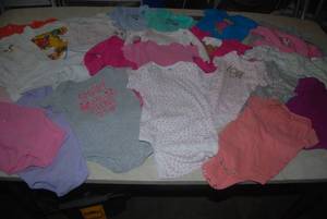 lot 143 image: 30 onesies 35 bottoms for baby girl...