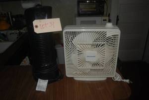 lot 39 image: Honeywell heater and box fan...