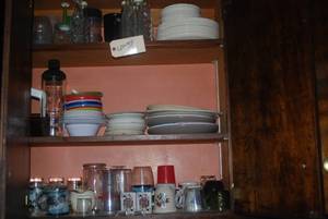 lot 58 image: Entire contents of cupboard. 3 shel...