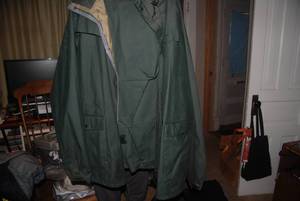 lot 69 image: Rain Coat and Pants set and a Jacke...