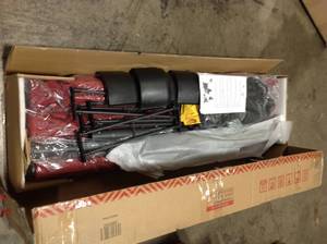 lot 8 image: Casainc 15 ft. Outdoor Patio Market Umbrella in Burgundy with Crank and Base see pictures