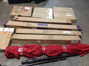 lot 10 image: Lot of assorted Patio Umbrellas and bases see pictures