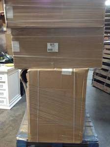 lot 12 image: Pallet with assorted Designer Series Melvern Assembled  Kitchen Cabinet various sizes not used