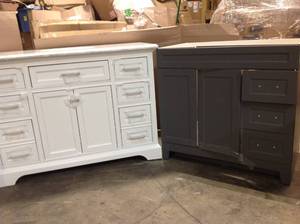 lot 16 image: Lot of assorted Bathroom Vanities some with damage see pictures