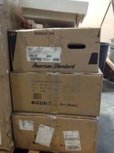 lot 26 image: Pallet with assorted Vanity Tops see pictures