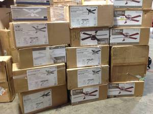lot 32 image: Pallet with assorted Ceiling Fans customer Returns see pictures