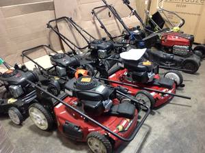 lot 41 image: Large lot of assorted Lawnmowers various models and conditions customer returns see pictures