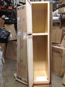 lot 42 image: Hampton Bay Hampton Unfinished Beech Recessed Panel Stock Assembled Pantry Kitchen Cabinet (18 in. x 84 in. x 24 in.) see pictures