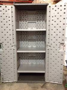 lot 43 image: Suncast Tall Storage Cabinet see pictures