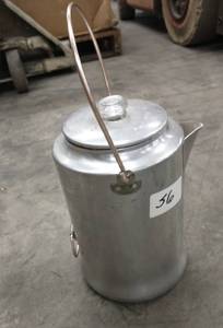 lot 56 image: 20 cup aluminum camping coffee pot in great condition