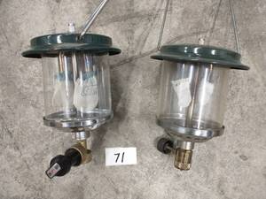 lot 71 image: 2 Coleman lanterns for propane bottles
