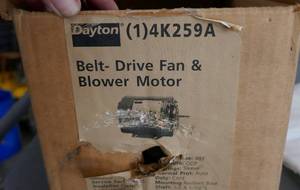 lot 115 image: New old stock Dayton 4K259A belt drive Fan and Blower motor