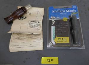 lot 129 image: Herters Duck Goose call and Mallard Magic