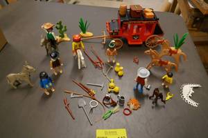 lot 143 image: Playmobil cowboys and indians - like new