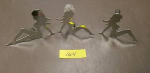 lot 164 image: Set of 3 Stainless ladies Semi Truck accessories
