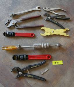 lot 216 image: group of wrenches, including SK, crescent, Craftsman