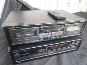 lot 47 image: ONKYO COMPACT DISC PLAYER AND ONKYO STEREO CASSETTE TAPE DECK
