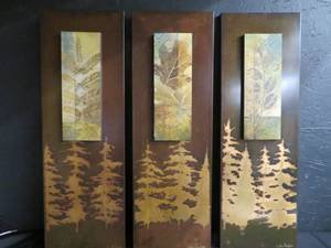 lot 77 image: 3 PIECE METAL WALL ART