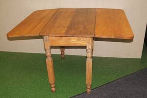 lot 12 image: Antique Wood Drop Leaf Table