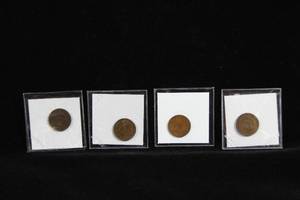 lot 44 image: 4 US Indian Head Penny Coins